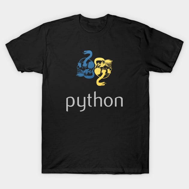 Python Programming Snakes & Skulls T-Shirt by CWdesign